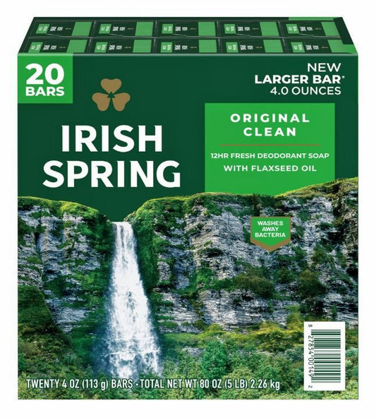 Irish Spring Bar Soap, Original Clean (4 oz., 20 ct.)