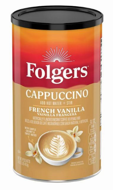 Folgers French Vanilla Flavored Cappuccino Mix (3 pack 16 oz)