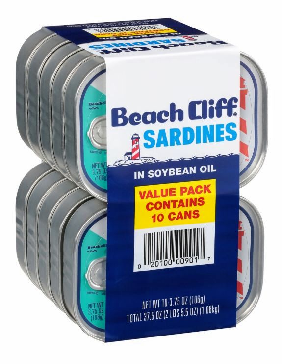 Beach Cliff Sardines in Soybean Oil (3.75 oz., 10 ct.)