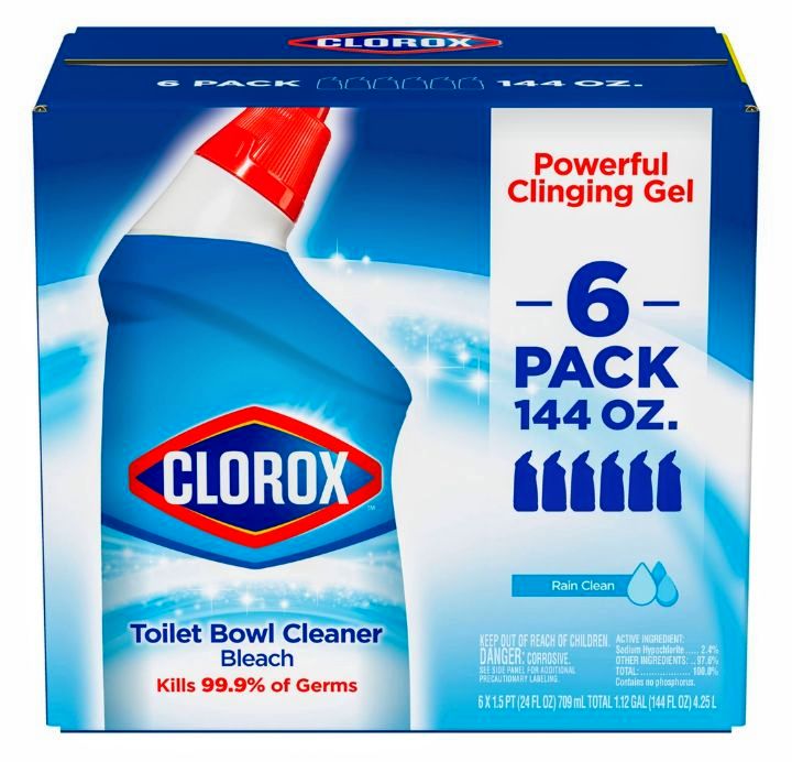 Clorox Toilet Bowl Cleaner with Bleach, Rain Clean 24 oz