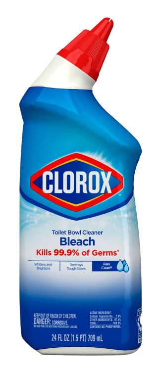 Clorox Toilet Bowl Cleaner with Bleach, Rain Clean 24 oz