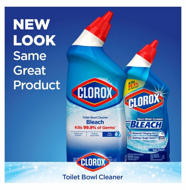 Clorox Toilet Bowl Cleaner with Bleach, Rain Clean 24 oz