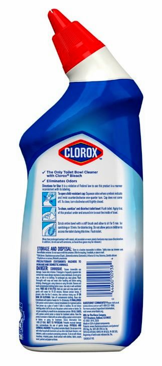 Clorox Toilet Bowl Cleaner with Bleach, Rain Clean 24 oz