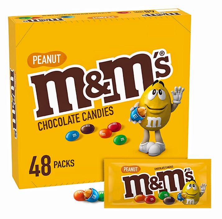 M&M'S Peanut Milk Chocolate Candy, Full Size, 1.74 oz., 48 pk.