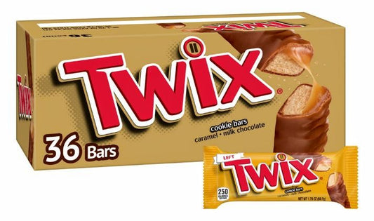 Twix Caramel Cookie Chocolate Candy Bars, Full Size, 1.79 oz., 36 pk.