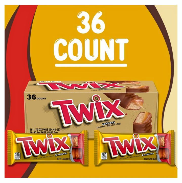 Twix Caramel Cookie Chocolate Candy Bars, Full Size, 1.79 oz., 36 pk.